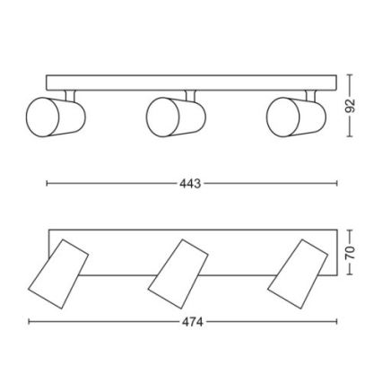 Philips - LED Oświetlenie punktowe 3xGU10/5,5W/230V