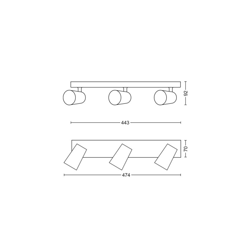 Philips - LED Oświetlenie punktowe 3xGU10/5,5W/230V