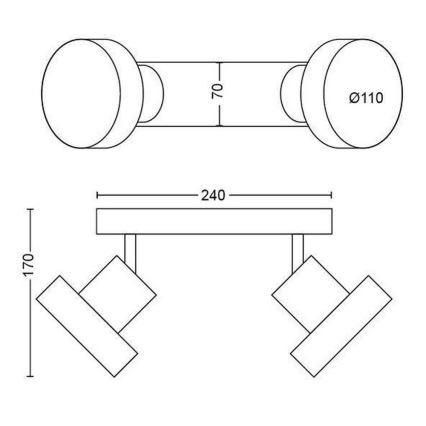 Philips 50602/31/P0 - LED Oświetlenie punktowe BUKKO 2xLED/4,5W/230V