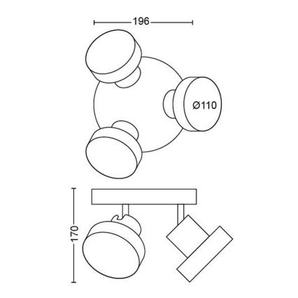 Philips - LED Oświetlenie punktowe 3xLED/4,5W/230V