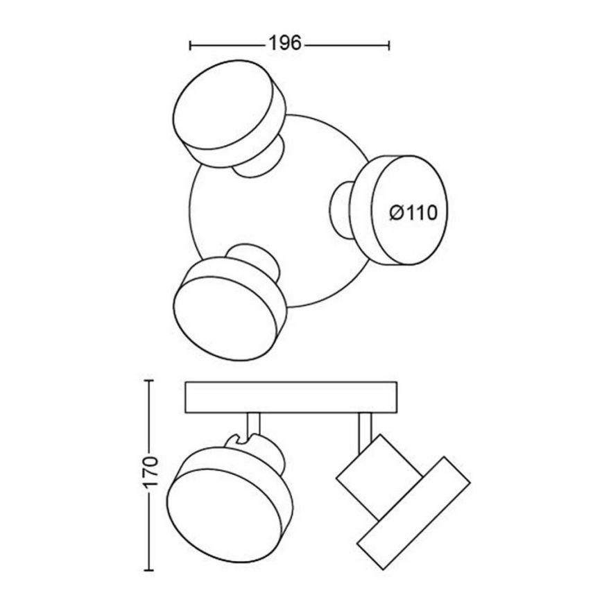 Philips - LED Oświetlenie punktowe 3xLED/4,5W/230V