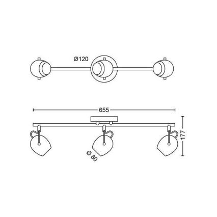 Philips - LED Oświetlenie punktowe 3xLED/4,5W/230V