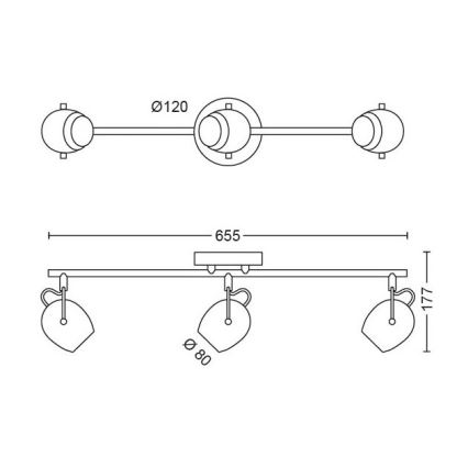 Philips 50613/31/P0 - LED Oświetlenie punktowe RIVANO 3xLED/4,3W/230V