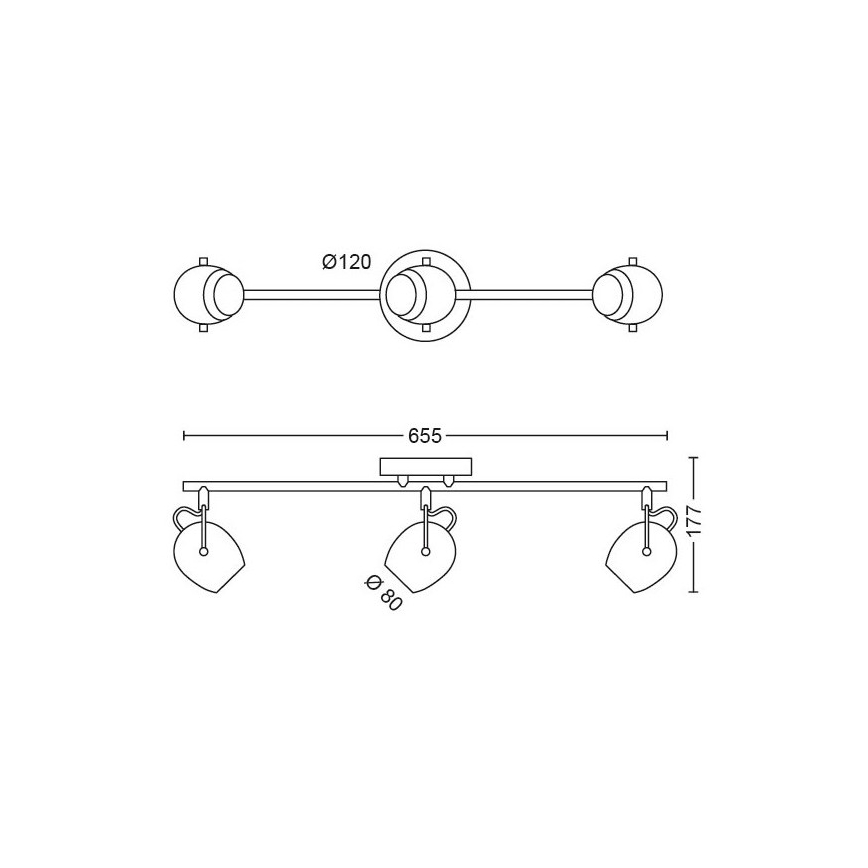 Philips 50613/31/P0 - LED Oświetlenie punktowe RIVANO 3xLED/4,3W/230V