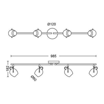 Philips 50614/30/P0 - LED Oświetlenie punktowe RIVANO 4xLED/4,3W/230V