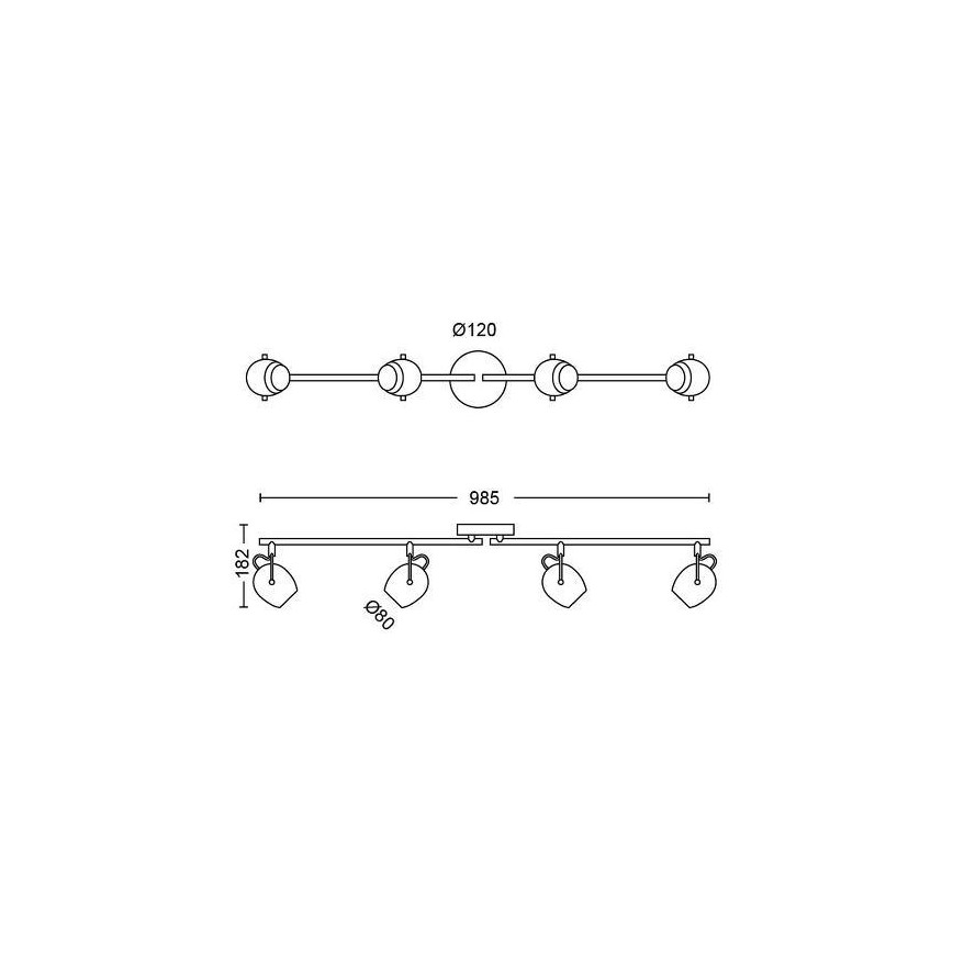 Philips 50614/30/P0 - LED Oświetlenie punktowe RIVANO 4xLED/4,3W/230V