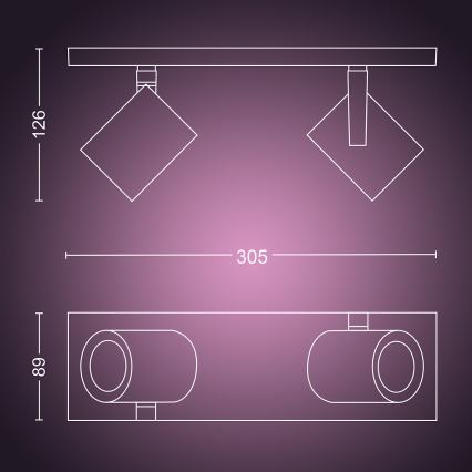 Philips - LED RGBW Ściemnialne oświetlenie punktowe Hue ARGENA 2xGU10/5,7W/230V