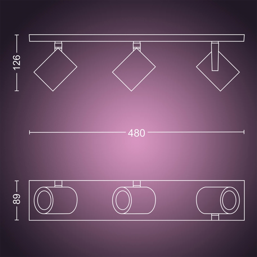 Philips 50623/31/P7 - LED Oświetlenie punktowe HUE ARGENA 3xGU10/5,7W/230V