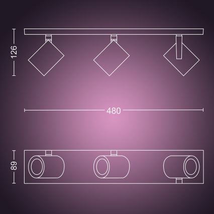 Philips - LED RGBW Ściemnialne oświetlenie punktowe Hue ARGENA 3xGU10/5,7W/230V