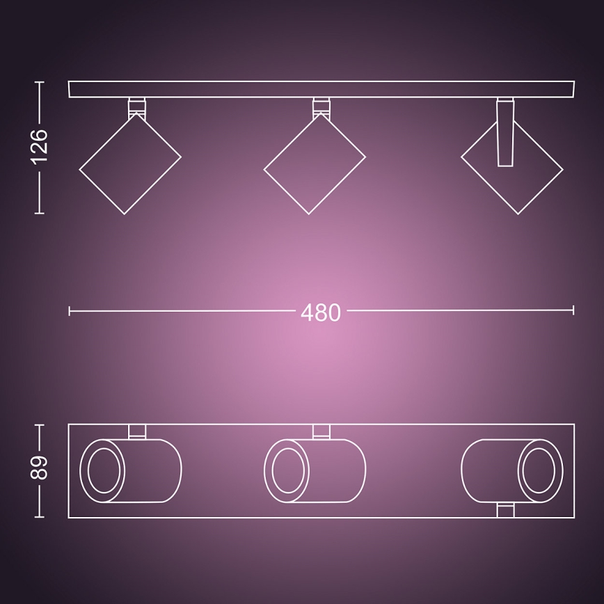Philips 50623/48/P7 - LED Oświetlenie punktowe HUE ARGENA 3xGU10/5,7W/230V