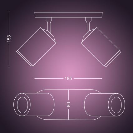 Philips - LED RGBW Ściemnialne oświetlenie punktowe Hue FUGATO 2xGU10/5,7W/230V