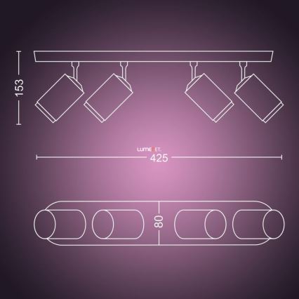 Philips - LED RGBW Ściemnialne oświetlenie punktowe Hue FUGATO 4xGU10/5,7W/230V