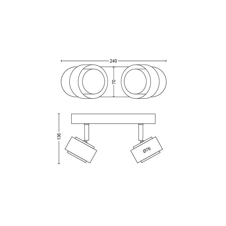 Philips 50652/30/P0 - LED Oświetlenie punktowe FERANO 2xLED/4,3W/230V