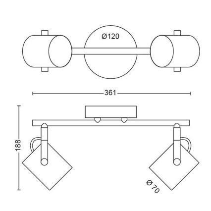 Philips 50662/14/P0 - LED Oświetlenie punktowe BYRE 2xLED/4,3W/230V 2200/2500/2700K