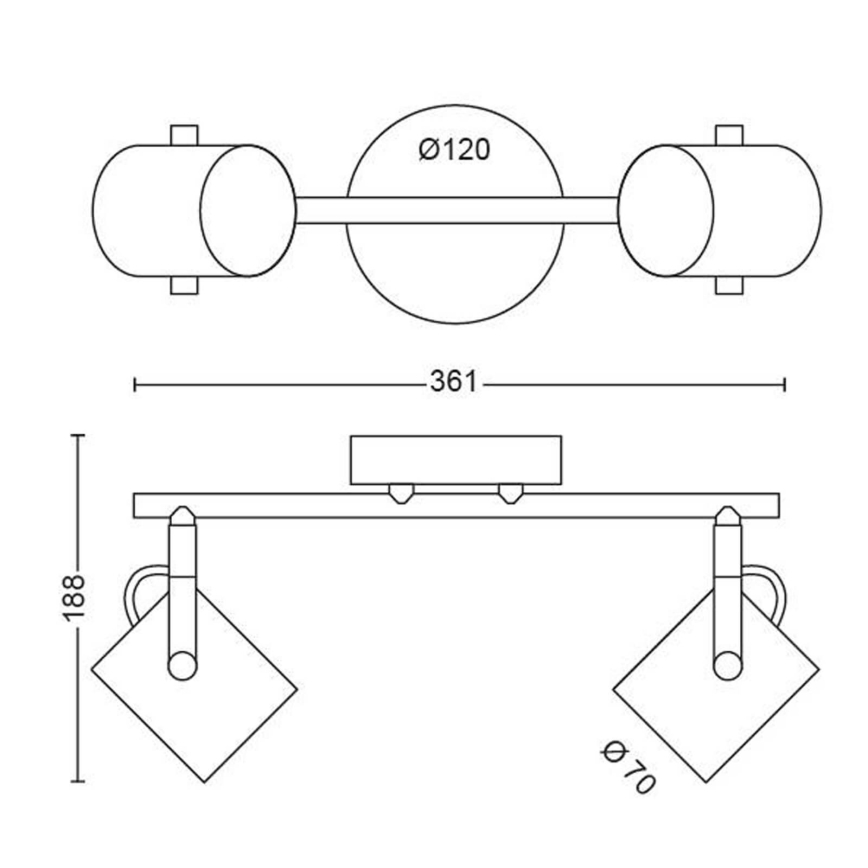 Philips 50662/14/P0 - LED Oświetlenie punktowe BYRE 2xLED/4,3W/230V 2200/2500/2700K
