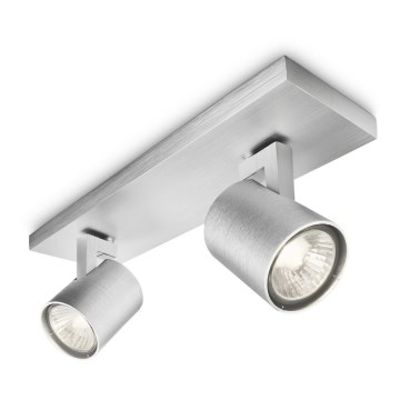 Philips 53092/48/16 - Reflektorek RUNNER srebrny 2xGU10/35W/230V