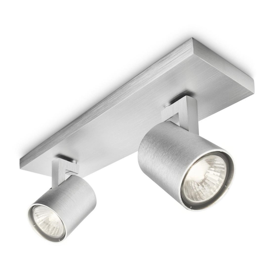 Philips 53092/48/16 - Reflektorek RUNNER srebrny 2xGU10/35W/230V
