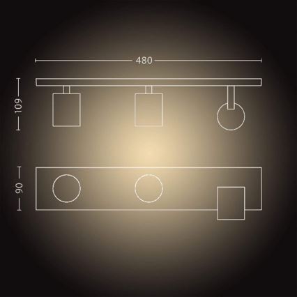 Philips - LED Oświetlenie ściemnialne Hue RUNNER 3xGU10/5W/230V + pilot