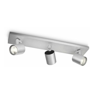 Philips 53093/48/16 - Reflektorek RUNNER srebrny 3xGU10/35W/230V