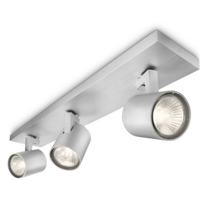 Philips 53093/48/16 - Reflektorek RUNNER srebrny 3xGU10/35W/230V