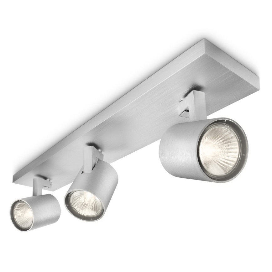 Philips 53093/48/16 - Reflektorek RUNNER srebrny 3xGU10/35W/230V