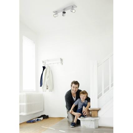 Philips 53093/48/16 - Reflektorek RUNNER srebrny 3xGU10/35W/230V