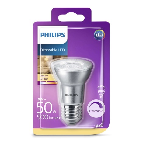 Philips 538640 - LED Ściemnialna żarówka E27/6W/230V 2700K