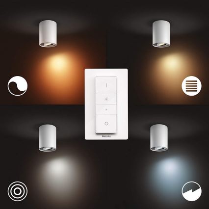Philips - LED regulowane punktowe oświetlenie Hue PILLAR 1xGU10/5W/230V + pilot zdalnego sterowania