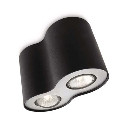 Philips 56332/30/10 - Lampa sufitowa MYLIVING PILLAR 2xGU10/50W/230V czarny