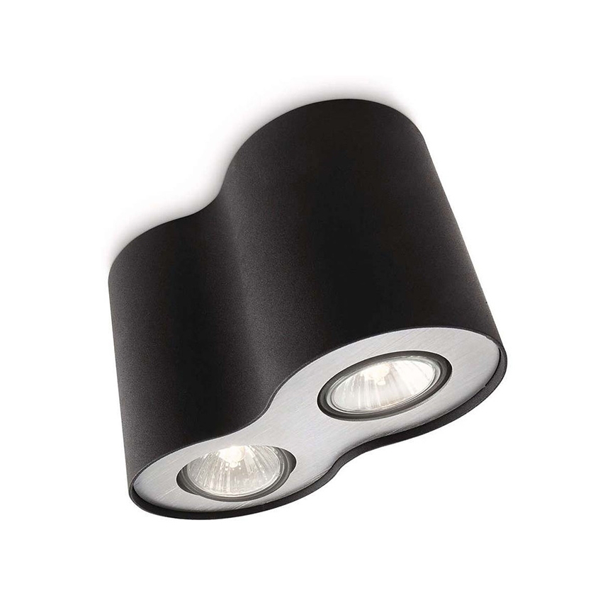 Philips 56332/30/10 - Lampa sufitowa MYLIVING PILLAR 2xGU10/50W/230V czarny