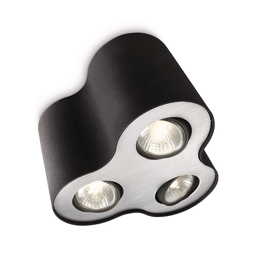 Philips 56333/30/16 - Reflektorek MYLIVING PILLAR 3xGU10/35W/230V czarny