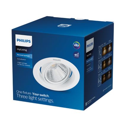 Philips - ściemnialna oprawa sufitowa wpuszczana SCENE SWITCH LED/7W/230V 2700K