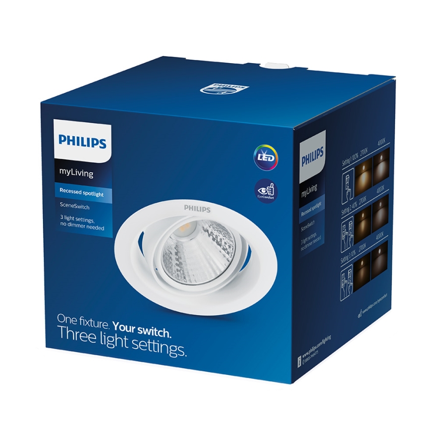 Philips - ściemnialna wpuszczana oprawa sufitowa LED SCENE SWITCH LED/7W/230V 4000K