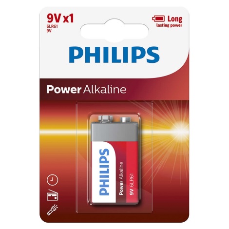Philips 6LR61P1B/10 - Bateria alkaliczna 6LR61 POWER ALKALINE 9V 600mAh
