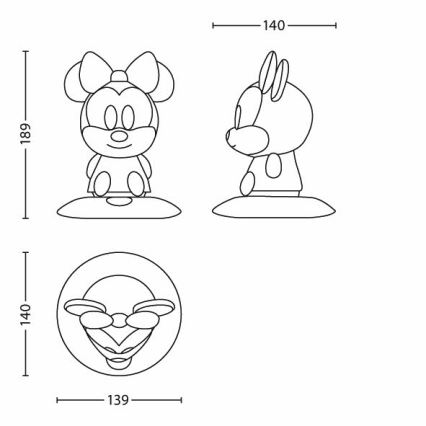 Philips 71710/31/16 -  Lampa dziecięca DISNEY SOFTPAL MINNIE LED/1W/220-240V