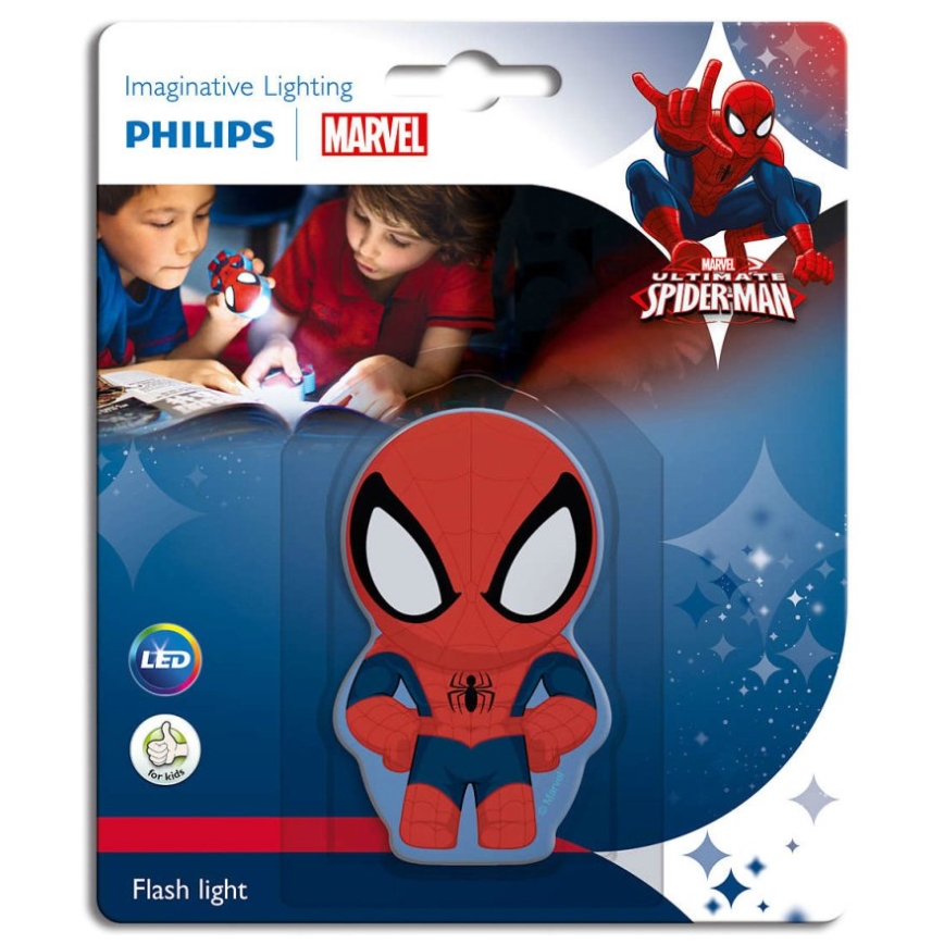 Philips 71767/40/16 - LED Latarka dziecięca DISNEY SPIDER-MAN 1xLED/0,3W/3V