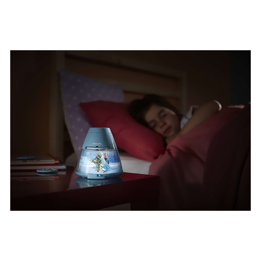 Philips 71769/08/16 - LED dětská lampa FROZEN 1xLED/0,1W + 3xLED/0,3W/3xAA projektor