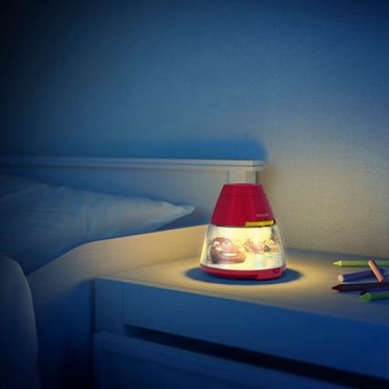Philips 71769/32/16 - Lampa stołowa dziecięca i projektor DISNEY CARS 1xLED/0,1W + 3xLED/0,3W/4,5V