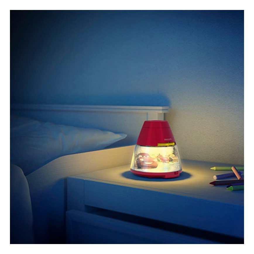 Philips 71769/32/16 - Lampa stołowa dziecięca i projektor DISNEY CARS 1xLED/0,1W + 3xLED/0,3W/4,5V
