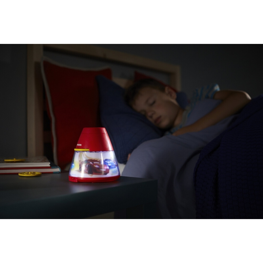 Philips 71769/32/16 - Lampa stołowa dziecięca i projektor DISNEY CARS 1xLED/0,1W + 3xLED/0,3W/4,5V
