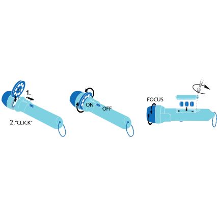 LED Lampa dziecięca  1xLED/3xLR44 projektor