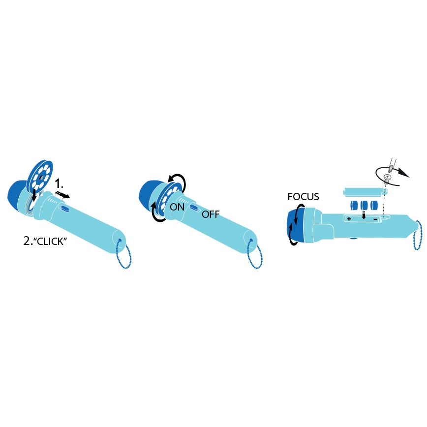 LED Lampa dziecięca  1xLED/3xLR44 projektor