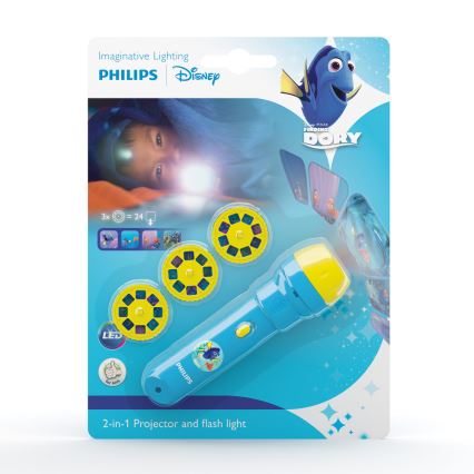 Philips 71788/90/16 - LED Dziecięca latarka i projektor DISNEY DORY LED/3xLR44