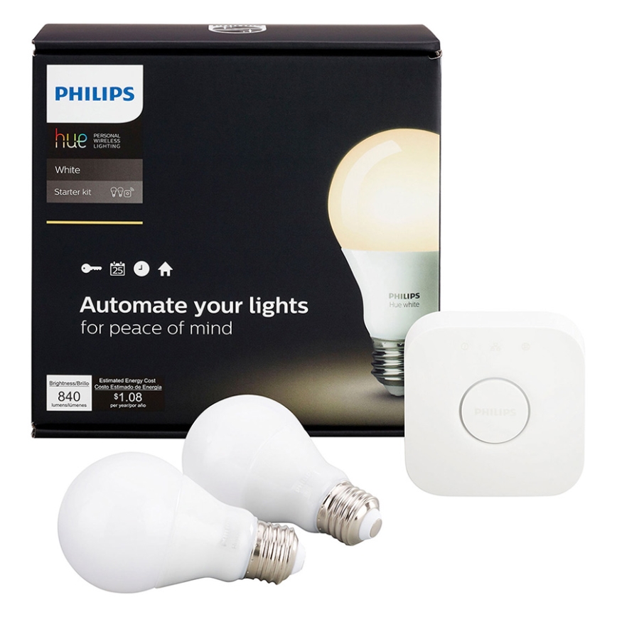Philips 8718696449554 - Podstawowy HUE STARTER KIT 2xE27/9,5W + urządzenie do łączenia