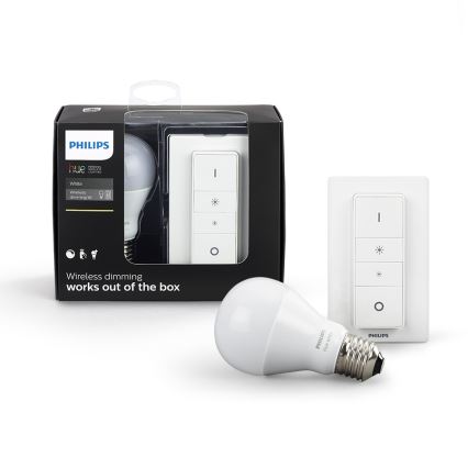 LED ściemnialna żarówka Philips Hue WIRELESS DIMMING KIT 1xE27/9,5W/230V