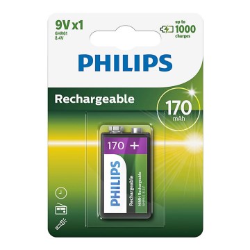 Philips 9VB1A17/10 - Akumulator MULTILIFE NiMH/9V/170 mAh