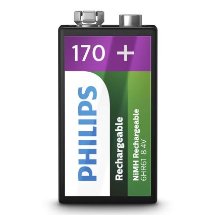 Philips 9VB1A17/10 - Bateria ładowalna MULTILIFE NiMH/9V/170 mAh