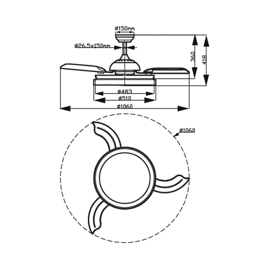 Philips - Wentylator sufitowy LED/35W/230V 5500/4000/2700K czarny + pilot zdalnego sterowania