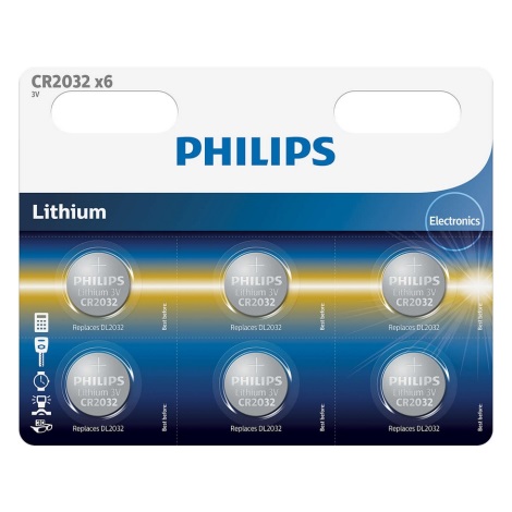 Philips CR2032P6/01B - 6 szt.  Bateria litowa guzikowaá CR2032 MINICELLS 3V