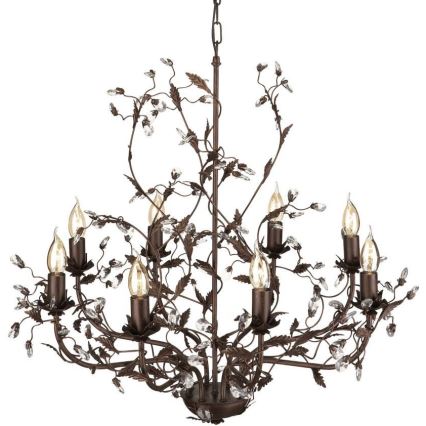 Philips Eseo 37455/86/13 - Lustr na řetězu CORELLI 8xE14/40W hnědá